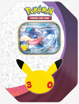 Pokémon TCG: 30th Celebration — Greninja ex Tin (Pending stock)